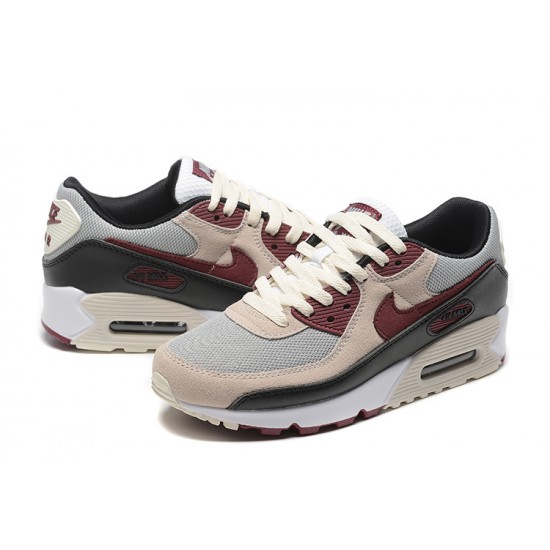 Air Max 90 Men Sports Shoes Beige Red DQ4071-004