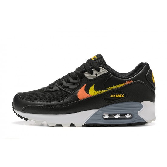 Air Max 90 Men Sports Shoes Black Yellow and Orange