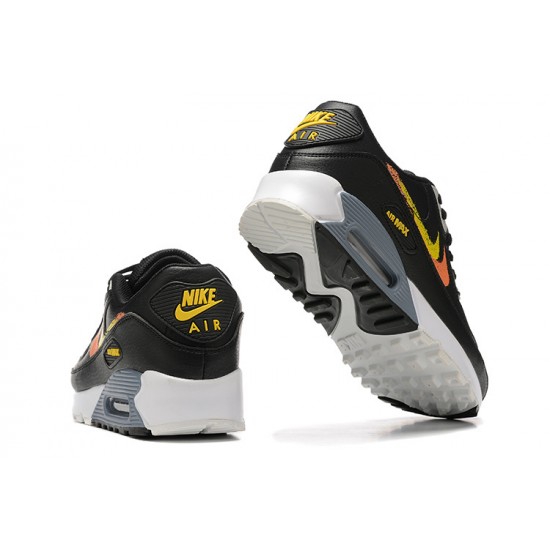 Air Max 90 Men Sports Shoes Black Yellow and Orange