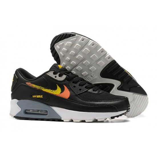 Air Max 90 Men Sports Shoes Black Yellow and Orange