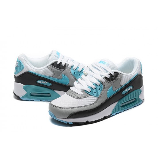 Air Max 90 Men Sports Shoes White Grey and Blue