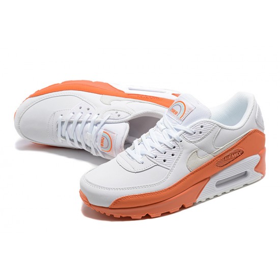 Air Max 90 Men Sports Shoes White Orange DM0958-100