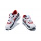 Air Max 90 Men Sports Shoes White Red DJ5170-100