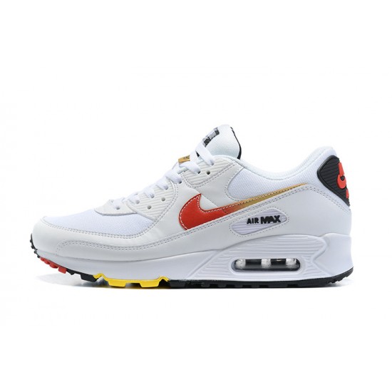 Air Max 90 Men Sports Shoes White and Red