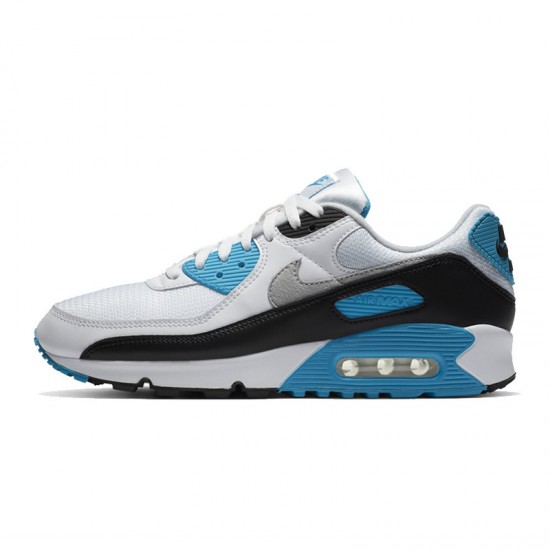 Air Max 90 Women/Men Sports Shoes Laser Blue and White