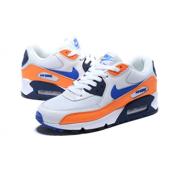 Air Max 90 Women/Men Sports Shoes Orange Blue AJ1285-104