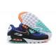 Air Max 90 Women/Men Sports Shoes Supernova Blue White CW6018-001