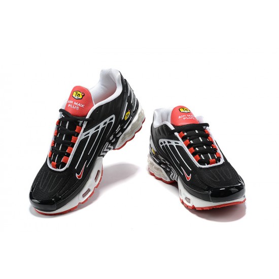 Air Max Plus 3 Men Sports Shoes Black White and Red CJ0601-001