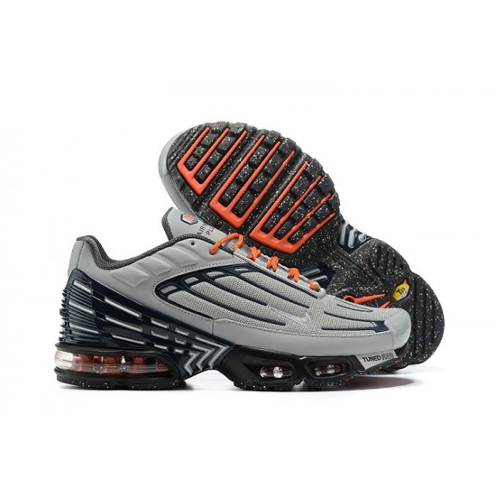 Air Max Plus 3 Men Sports Shoes Grey Orange and Black DM2560-001