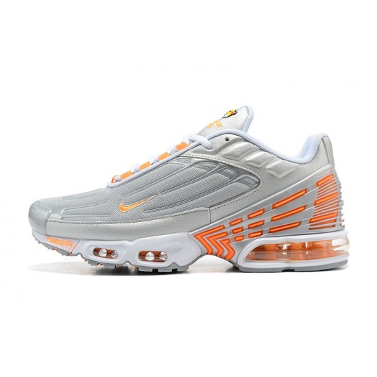 Air Max Plus 3 Men Sports Shoes Grey Orange and Silver