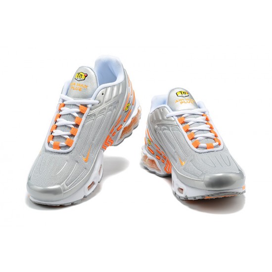 Air Max Plus 3 Men Sports Shoes Grey Orange and Silver