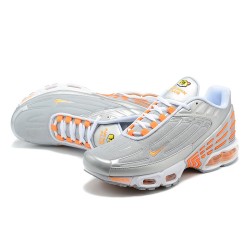 Air Max Plus 3 Men Sports Shoes Grey Orange and Silver