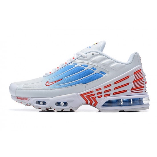 Air Max Plus 3 Men Sports Shoes White Blue and Red