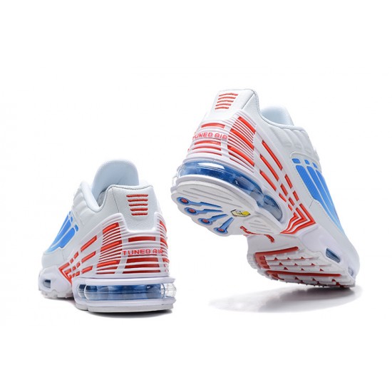 Air Max Plus 3 Men Sports Shoes White Blue and Red