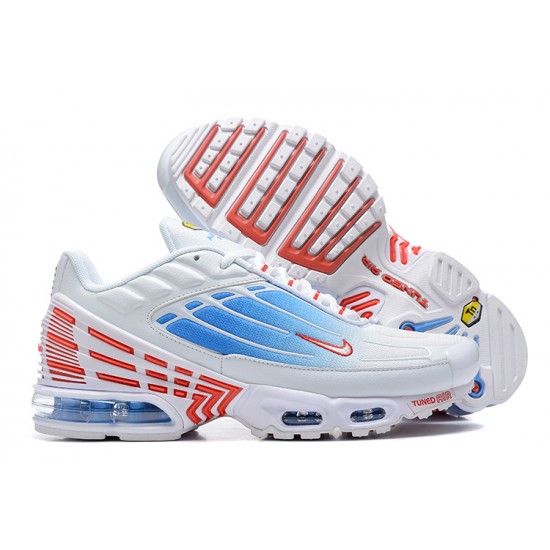 Air Max Plus 3 Men Sports Shoes White Blue and Red