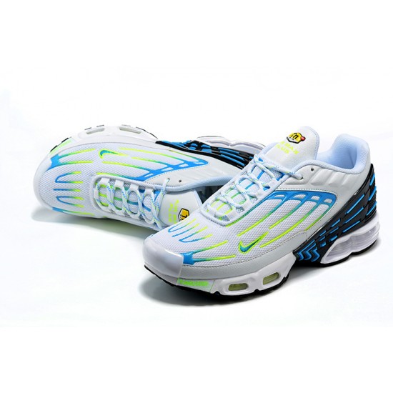 Air Max Plus 3 Men Sports Shoes White Blue and Yellow DV7138-100