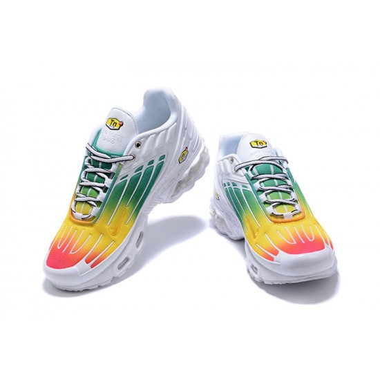 Air Max Plus 3 Men Sports Shoes White Green and Yellow