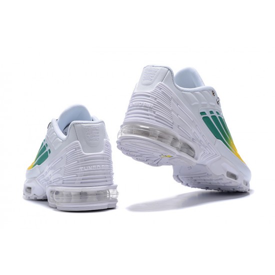 Air Max Plus 3 Men Sports Shoes White Green and Yellow