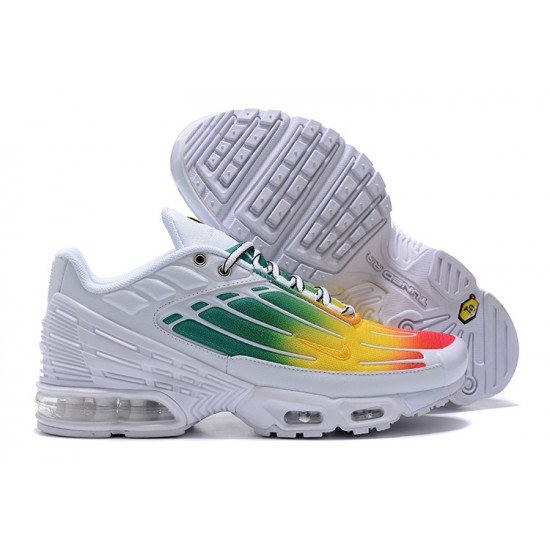 Air Max Plus 3 Men Sports Shoes White Green and Yellow