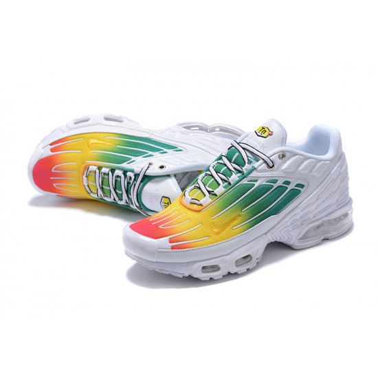 Air Max Plus 3 Men Sports Shoes White Green and Yellow