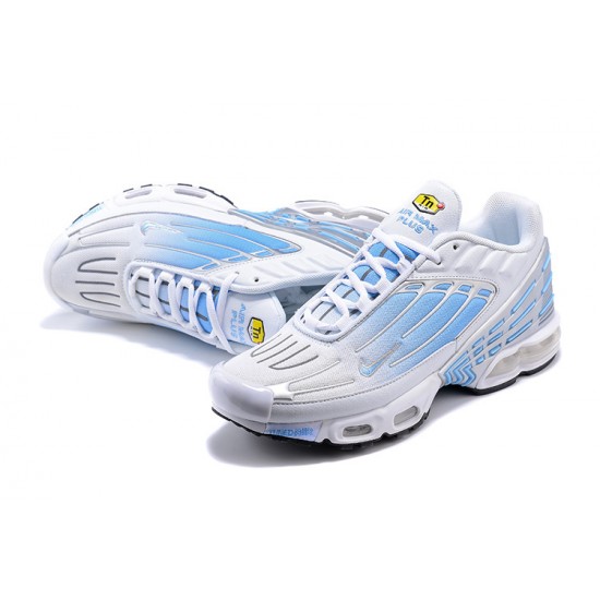 Air Max Plus 3 Men Sports Shoes White Silver