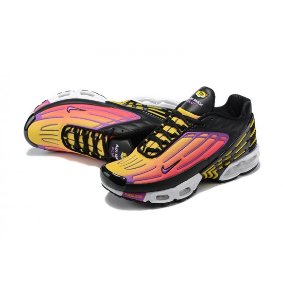 Air Max Plus 3 Women/Men Sports Shoes Black Yellow and Purple CJ9684-003 