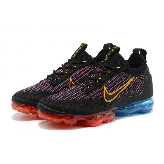 Air VaporMax 2021 Flyknit Women/Men Sports Shoes Black Red and Blue