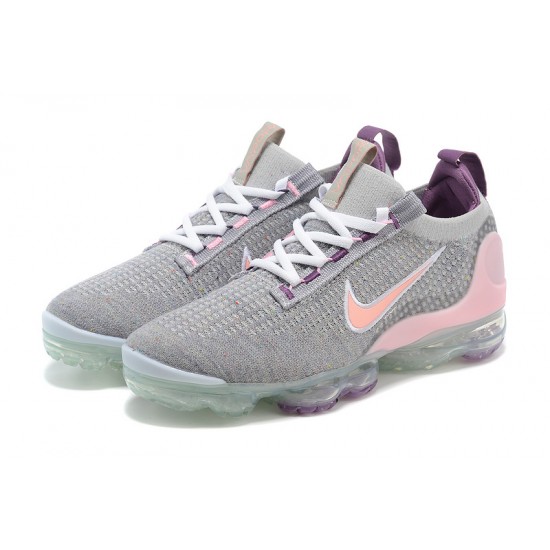 Air VaporMax 2021 Flyknit Women/Men Sports Shoes Grey and Pink