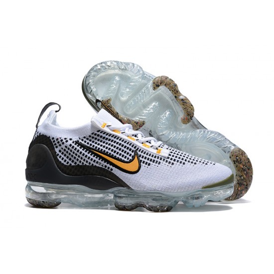 Air VaporMax 2021 Flyknit Women/Men Sports Shoes White Yellow and Black