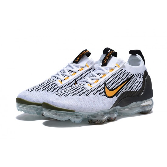 Air VaporMax 2021 Flyknit Women/Men Sports Shoes White Yellow and Black