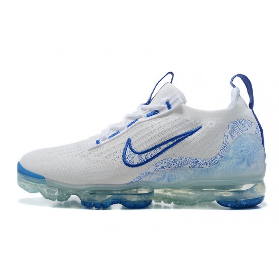 Air VaporMax 2021 Flyknit Women/Men Sports Shoes White and Blue