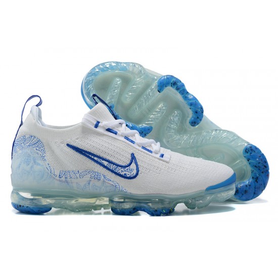 Air VaporMax 2021 Flyknit Women/Men Sports Shoes White and Blue