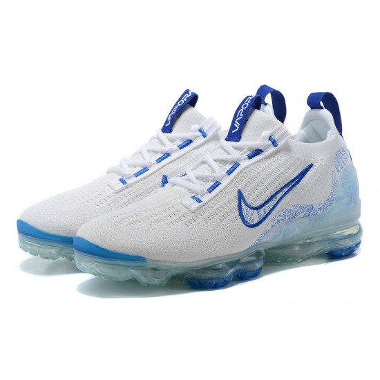 Air VaporMax 2021 Flyknit Women/Men Sports Shoes White and Blue